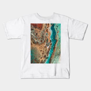 Emerald River pouring cell art Kids T-Shirt